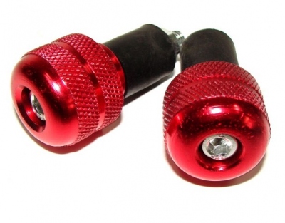 2x Końcówki ciężarki kierownicy czerwone Suzuki GSF Bandit 600 650 1200 1250 