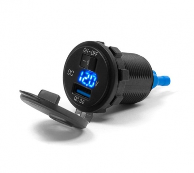 Motocyklowe gniazdo USB Voltomierz szybkie ładowanie QC 3.0 BTMUS13