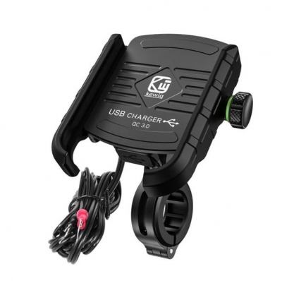 Uchwyt na telefon do motocykla R9-METAL USB QC