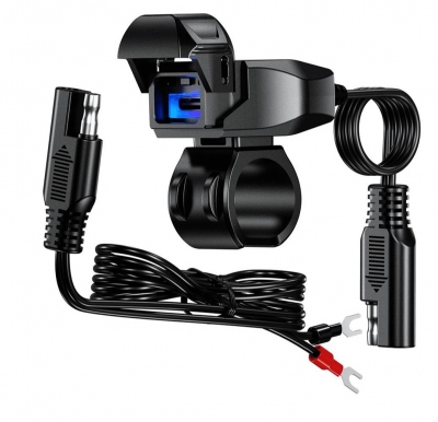 Gniazdo USB Quick Charge PD na kierownice motocykla QUADa ATV SAE BTMUS18