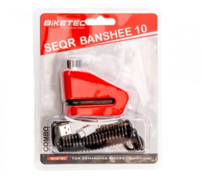 Blokada tarczy z alarmem Biketec SEQR Banshee 10 120dB