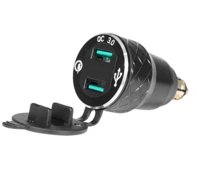 Gniazdo do ładowania 2x USB typu DIN do motocykli BMW TRIUMPH z woltomierzem