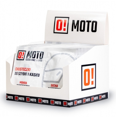 20x Chusteczki ściereczki do kasku O!MOTO CLEANING WIPES 